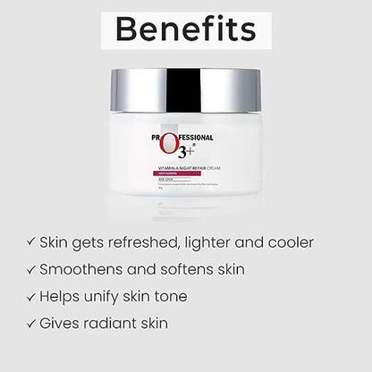 O3+ Vitamin-A Night Repair Anti-Ageing Cream (50gm) - Eklipz